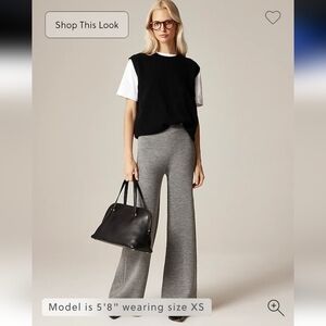 NWT J.Crew Women's Wide-Leg Petite Cosmo sweater pant in merino wool Sz MP $158